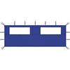 Molumvel Parete laterale per gazebo, 6 x 2 m, blu, per tenda da festa con finestra in PVC, parete di ricambio per gazebo da giardino in tessuto con cinghie di fissaggio