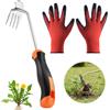 kebitedamai 1 Pz Estirpatore Erbacce Manuale, Rimuovi Erbacce Giardino in Metallo, Estirpare Erbacces, Attrezzi da Giardino per Scavare e Diserbare, con Guanti