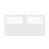 Molumvel Parete laterale per gazebo, 4 x 2 m, con finestra, colore bianco, tenda di ricambio per gazebo da giardino, resistente alle intemperie, in poliestere