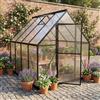 YRHome Serra in alluminio, 179,5 x 229,5 x 194,5 cm, pannelli alveolari in policarbonato da 5,2 mm, colore nero, serra da giardino, resistente alle intemperie, resistente all'inverno, serra da