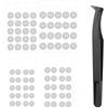 SynHHergyx 40 paia di auricolari in rete antipolvere con colla, filtro per cuffie in-ear, con pinzette di precisione, rete pulita di ricambio (4 mm, 4,2 mm, 4,7 mm, 5 mm, 4 per ogni dimensione, 10 paia)