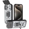 ESHUYI Cover per iPhone 18 Pro/iPhone 17 Pro con Custodia Fotocamera | Custodia antiurto con supporto ad anello, compatibile con supporti magnetici per auto, Grigio
