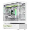 GAMEMAX N90 WH Case PC ATX, Design a Doppia Camera Modulare, Schermo a Matrice 512 LED, Vetro Temperato Curvo 270°, 6 Ventilatori ARGB PWM Preinstallati, Supporto Scheda Madre BTF, Bianco