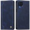 rongki Custodia per Samsung Galaxy M32 4G/M22, Cover in Pelle Sintetica Portafoglio con Slot per Carte, Supporto, Chiusura Magnetica, Antiurto Case per Samsung Galaxy M32 4G/M22, Blu scuro