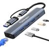 Oblinple Hub USB C 5 in 1 Ethernet 1000 Mbps, docking station USB multiporta, adattatore di rete LAN Gigabit RJ45 con 3 porte USB 3.0 e tipo C per MacBook Air Pro, iPad, Surface Linux, Chromebook