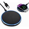 VINDENI Caricatore Wireless, 15W Wireless Charger | Ricarica Wireless, Plug and Play, Portatile e con Ricarica Rapida, Compatibile con iPhone, Galaxy, Huawei e Xiaomi