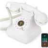 Sangyn Bluetooth Retro Telefono con Assistente vocale - Telefono fisso Bluetooth & Connessione cellulare per Android e iOS, Wireless Retro Home Phone con vivavoce, Controllo volume e Batteria USB