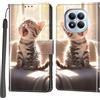 PHINIENLAND Cover per Xiaomi Redmi Note 15 Pro 5G custodia portafoglio Gatto | 3 scomparti carte, 1 tasca banconote, Chiusura magnetica, Supporto, Pelle PU flip cover per Redmi Note 15 Pro