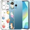 Choeeu ChoosEU Trasparente Cover per Xiaomi Redmi Note 14 4G (EU Version), Gatto | Sottile TPU Silicone Trasparente Custodia, Disegni Colorate Fiore Fiori Motivo, per Ragazza, Antiurto Protettiva Morbido Case