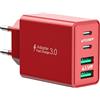LumFocus Connettore USB C, 40 W, 4 porte, alimentatore di rete USBC Fast Charger multiplo caricatore USB PD 3.0 Power Adapter + spina di ricarica QC per iPhone 17 16 15 14 13 12 11 Pro Max Plus, iPad, Samsung