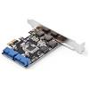 Cuifati 2-Port PCI-E USB 3.0 Express-Karte, Hub-Controller-Adapter mit internem USB 3.0-Anschluss, Low Profile