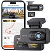 70mai A900 Doppia Dash Cam Auto 4K+4K, Anteriore e Posteriore con HDR | 4G LTE, Visione Notturna, Pre-Registrazione Emergenza, Supercondensatore, Parcheggio 24H, Wi-Fi 6 5GHz, GPS, Controllo App