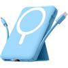 Azmuth Power Bank, per Magsafe Powerbank iPhone 10000mAh con Due Cavi USB-C | Caricatore Portatile Magnetico Ricarica Rapida con Display LED,Stand,Batteria Esterna per iPhone 17/16/15/14/13/12/Pro Max