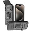 ESHUYI Cover per iPhone 18 Pro/iPhone 17 Pro con Custodia Fotocamera | Custodia antiurto con supporto ad anello, compatibile con supporti magnetici per auto, Nero