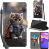 Haninsuze Cover per Motorola Moto E20 / E30 / E40, Gatto | Pelle PU Portafoglio, Porta Carte, Magnetica, Libro, Antiurto Custodia