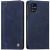 rongki Custodia per Samsung Galaxy A51 5G, Cover in Pelle Sintetica Portafoglio con Slot per Carte, Supporto, Chiusura Magnetica, Antiurto Case per Samsung A51 5G, Blu scuro