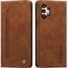 rongki Custodia per Samsung Galaxy A04 4G/A04S/M13 5G, Cover in Pelle Sintetica Portafoglio con Slot per Carte, Supporto, Chiusura Magnetica, Antiurto Case, Marrone