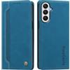 rongki Custodia per Samsung Galaxy A05S/F14 4G, Cover in Pelle Sintetica Portafoglio con Slot per Carte, Supporto, Chiusura Magnetica, Antiurto Case per Samsung A05S/F14 4G, Azzurro
