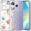Choeeu ChoosEU Trasparente Cover per Xiaomi Redmi Note 14 5G con Fiori, Gatto | Sottile TPU Silicone Trasparente Custodia, Disegni Colorate Fiore Fiori Motivo, per Ragazza, Antiurto Protettiva Morbido Case