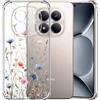Choeeu ChoosEU Trasparente Cover per Xiaomi Redmi Note 15 Pro 5G, Blu Rosa | Sottile TPU Silicone Trasparente Custodia, Disegni Colorate Fiore Fiori Motivo, per Ragazza, Antiurto Protettiva Morbido Case