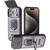 ESHUYI Cover per iPhone 18 Pro/iPhone 17 Pro con Custodia Fotocamera | Custodia antiurto con supporto ad anello, compatibile con supporti magnetici per auto, Viola