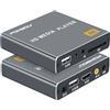 POMBOU Lettore multimediale digitale 4K Ultra HD, lettore video MP4 TV, mini digital signage HDMI Media Player per unità USB/scheda SD, riproduzione automatica looping, H.265/HEVC, con AV analogico (grigio)