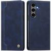 rongki Custodia per Samsung Galaxy S25 Plus, Cover in Pelle Sintetica Portafoglio con Slot per Carte, Supporto, Chiusura Magnetica, Antiurto Case per Samsung Galaxy S25 Plus, Blu scuro