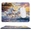 Guuogxan Tappetino per Mouse Piccolo Cavallo Bianco Onda 30 x 25 cm as-31 | Superficie Micro, Gomma Spessa Stabilizzante, Bordi Cuciti Anti-Sfilo, Impermeabile, per Gaming Casual e Lavoro su Scrivania