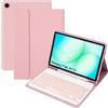 WENMILY Cover con Tastiera Bluetooth per Samsung Galaxy Tablet A11+ Plus/ A9+ Plus (Rosa)