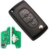 Heart Horse Chiave Telecomando a 3 pulsanti con Lama HU83 433MHz ID46 Chip Flip Pieghevole per compatibile Peugeot 207 307 308 407 607 Citroen C2 C3 C4 CE0523 telecomando chiave Fob