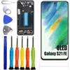 ERYNK Display OLED per Samsung Galaxy S21 FE SM-G990B/DS, SM-G990U [nero con cornice] [con impronte digitali] [6,4 pollici] display LCD nero Touch Screen Digitizer con set di attrezzi