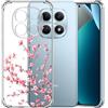 Choeeu ChoosEU Trasparente Cover per Xiaomi Redmi Note 15 4G / 5G, Sakura Rosa | Sottile TPU Silicone Trasparente Custodia, Disegni Colorate Fiore Fiori Motivo, per Ragazza, Antiurto Protettiva Morbido Case