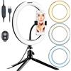 Somikon Ring Light: Professionale Anello di Luce LED con Supporto per Smartphone, Treppiede, ruotabile a 360° (Anello Luminoso LED, Lampada Cerchio a, iPad)
