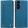 rongki Custodia per Samsung Galaxy S26 FE, Cover in Pelle Sintetica Portafoglio con Slot per Carte, Supporto, Chiusura Magnetica, Antiurto Case per Samsung Galaxy S26 FE, Azzurro
