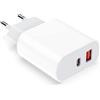 ZISONIX Caricabatterie USB C 25W Quick Presa di ricambio per 16/16 pro/15/15 Pro/15 Pro Max/14/13/12/11/SE/XR/X/XS/Pad Pro/Watch 9/SE/8/7, Samsung Galaxy Huawei Xiaomi Google Telefoni, Presa USB C.