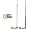 Vecys Antenna FM Telescopica 7 Sezioni Portatile Antenna Radio FM DAB per Ricezione TV VHF/UHF Stereo DVB-T (2 Pezzi)