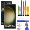 VUXYIT Compatibile con Samsung Galaxy S23 Ultra SM-S918B, SM-S918B/DS, SM-S918U, SM-S918E/DS, ricambio per touch screen, digitalizzatore e display LCD [con cornice] [con impronte digitali] con kit di