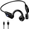 Veridius Cuffie conduzione Ossea Bluetooth 6.0 Sport IPX5 con HD Micro | Auricolare impermeabile Nuoto Open Ear Auricolare Lettore MP3 Chiaro Chiaro Chiama USB C per Jogging Corsa Bicicletta Fitness