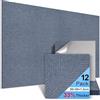 HERTBER Pannelli acustici autoadesivi, 12 pezzi, 30 x 30 x 1,2 cm, pannelli acustici in tre parti, colore grigio, assorbitori acustici per isolamento acustico e trattamento acustico per pareti, studio