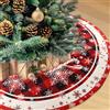 OMIGA Gonna Tappeto Albero di Natale Rosso 120cm Rotondo Copri Base | Sotto Albero Natale con Fiocco di Neve Bianco Christmas Tree Skirt per Decorazione Natalizia Vacanze Feste