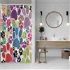 SDOTPMT 90x180cm Multicolore Stampa della zampa di gatto Tenda da doccia Amanti degli animali domestici Simpatico animale Acquerello Chic moderno Tenda bagno per l'arredo del bagno con ganci