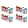 Acan Tradineur - Confezione da 4 cassetti organizer per frigorifero n. 10 in polipropilene, contenitore in polipropilene trasparente, 10 x 11 x 37 cm