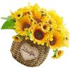 Angoily Girasole Finto in Vaso, Pianta Artificiale Piccola, Tessuto PP Ferro | Effetto Realistico e Colorato, Manutenzione Zero, per Scrivania, Mensola e Tavolo D'ingresso