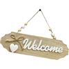 Generic Cartello di benvenuto per porta d'ingresso, cartello di benvenuto in legno, decorazione per la casa, decorazione da parete con scritta in inglese Welcome