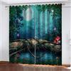 OUSIKA Tende Per Interni Oscuranti 3D Fantasia Di Funghi Della Foresta Moderne Con Anelli, Termiche Isolamenti, Finestre Soggiorno E Camera Da Letto 264x240Cm Pannelli Tenda Termica Isolante Freddo Elegant
