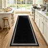ysodxase Tappeto Passatoia per Corridoio Antiscivolo Lavabile 80 x 240 cm Nero | Tappeto Cucina Tappeti Assorbente Tappeto Runner per Cucina Camera da Letto Ingresso Lavanderia