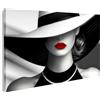 islandburner Quadro su tela donna con cappello e labbra rosse in bianco e nero per camera da letto amanti dell'arte galleria immagini murali poster