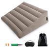 PLCatis Cuscino Triangolare Gonfiabile Cuscino Antireflusso Adulto | Cuscino a Cuneo Wedge Pillow per Schiena e Gambe Cuscino per Sollevare le Gambe Letto Divano Lettura Viaggio - Grigio