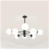 NSXBY Moderno Sputnik Lampadario Opaco Bianco Vetro Sferica Durante La Luce Regolabile Altezza Plafoniera Metà Del Secolo Decorazione Lampadario Lam Cucina Sala Da Pranzo Hallw-Nero. 8 testa