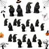 QYJMLH Mini Statuette di Corvo in Resina, Statuette Corvo Nero in Miniatura per Halloween,20PCS Corvo Nero per la Scena Decorazione Gotica per la Casa,Piccoli Animali Resina per Decorazioni -3*1.6CM